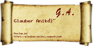 Glauber Anikó névjegykártya
