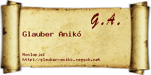 Glauber Anikó névjegykártya